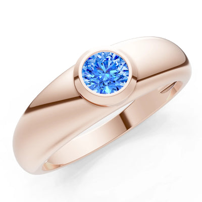 Round Gemstone Bezel Set Signet