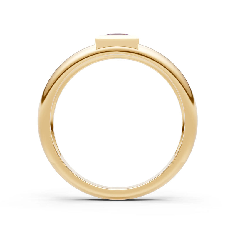 Princess Cut Bezel Set Signet
