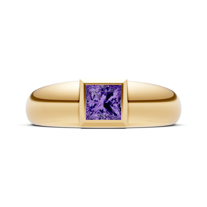 Princess Cut Bezel Set Signet