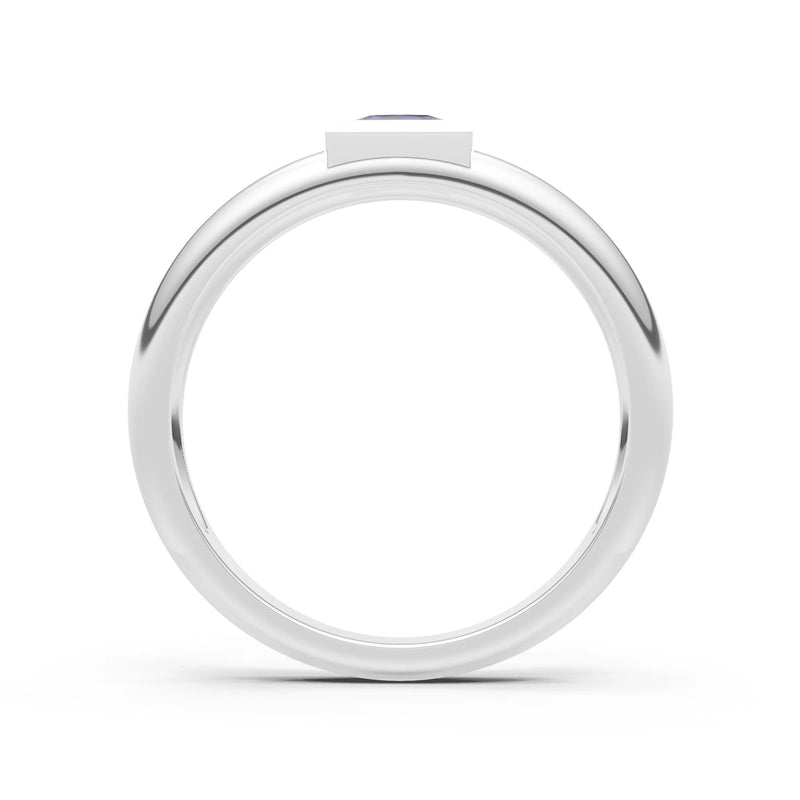 Princess Cut Bezel Set Signet