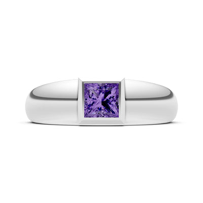Princess Cut Bezel Set Signet