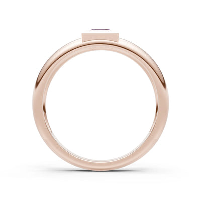 Princess Cut Bezel Set Signet