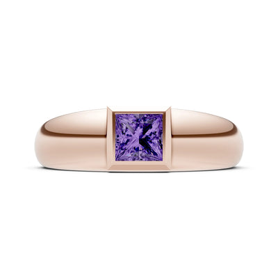 Princess Cut Bezel Set Signet