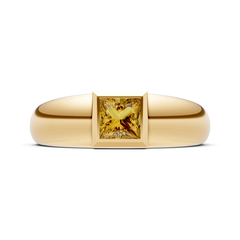 Princess Cut Bezel Set Signet