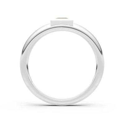 Princess Cut Bezel Set Signet