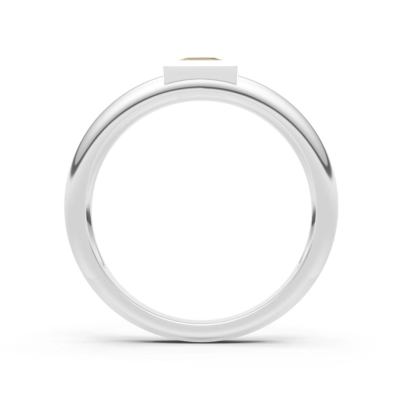 Princess Cut Bezel Set Signet