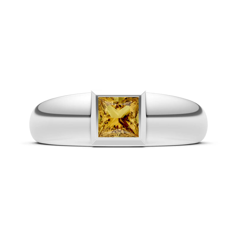 Princess Cut Bezel Set Signet