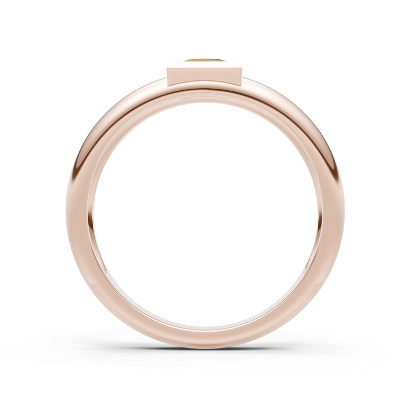 Princess Cut Bezel Set Signet