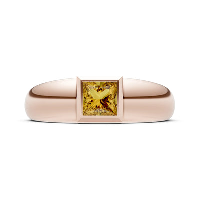 Princess Cut Bezel Set Signet