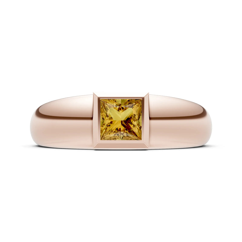 Princess Cut Bezel Set Signet