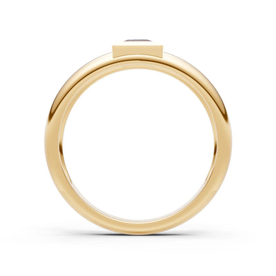 Princess Cut Bezel Set Signet