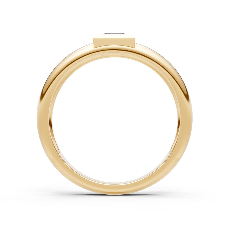 Princess Cut Bezel Set Signet