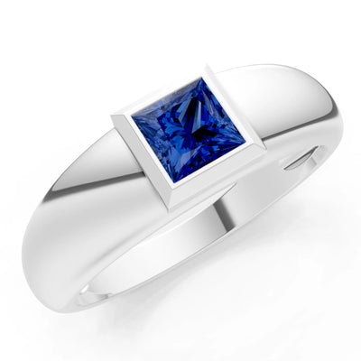 Princess Cut Bezel Set Signet