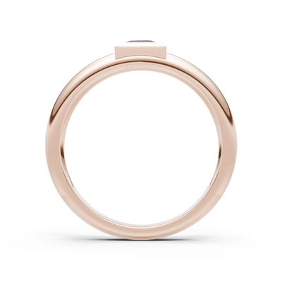 Princess Cut Bezel Set Signet