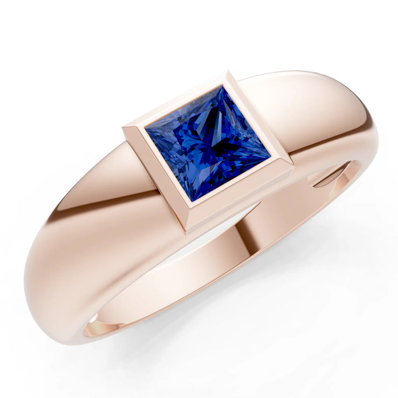 Princess Cut Bezel Set Signet
