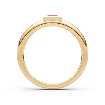 Princess Cut Bezel Set Signet