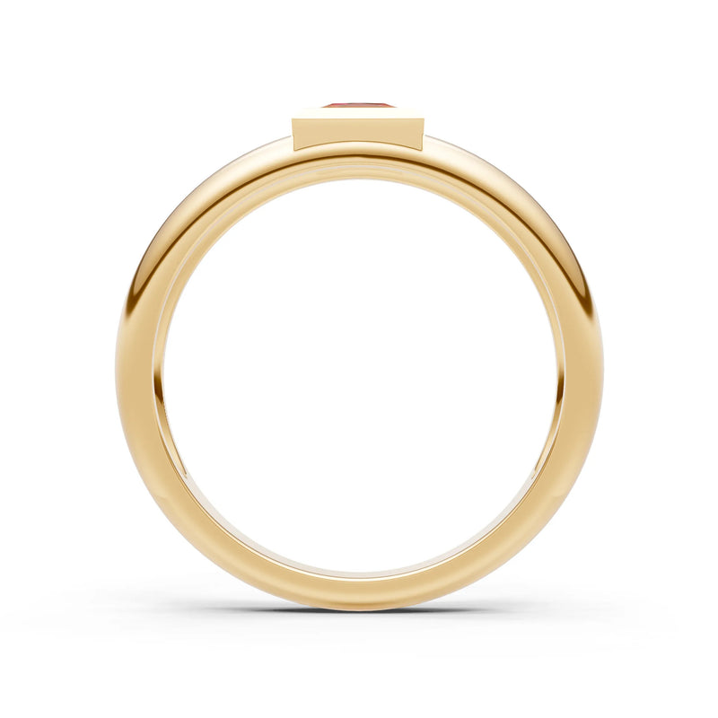 Princess Cut Bezel Set Signet