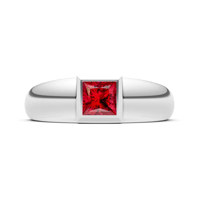 Princess Cut Bezel Set Signet
