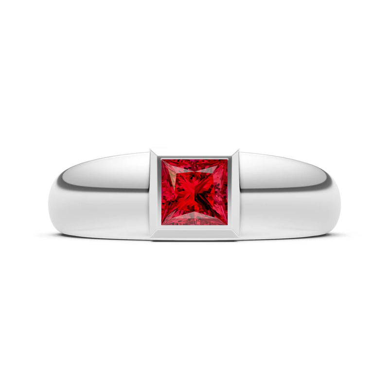 Princess Cut Bezel Set Signet