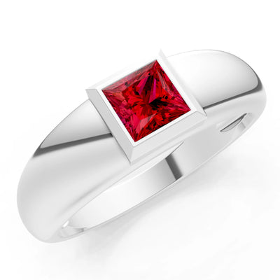 Princess Cut Bezel Set Signet