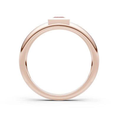 Princess Cut Bezel Set Signet