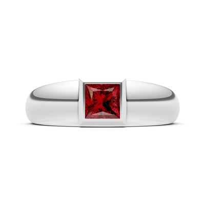 Princess Cut Bezel Set Signet