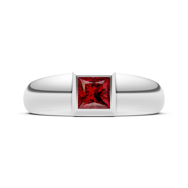 Princess Cut Bezel Set Signet