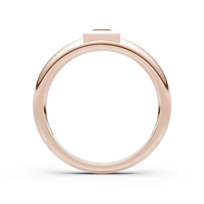Princess Cut Bezel Set Signet