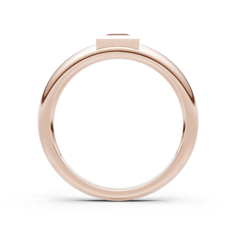Princess Cut Bezel Set Signet