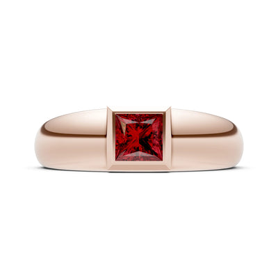 Princess Cut Bezel Set Signet
