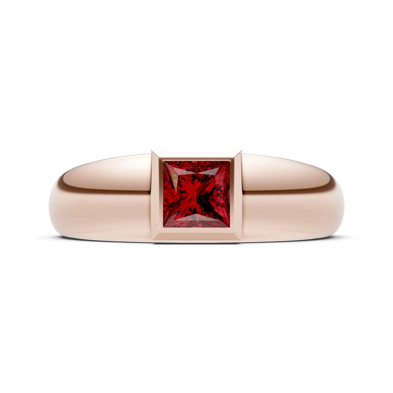 Princess Cut Bezel Set Signet