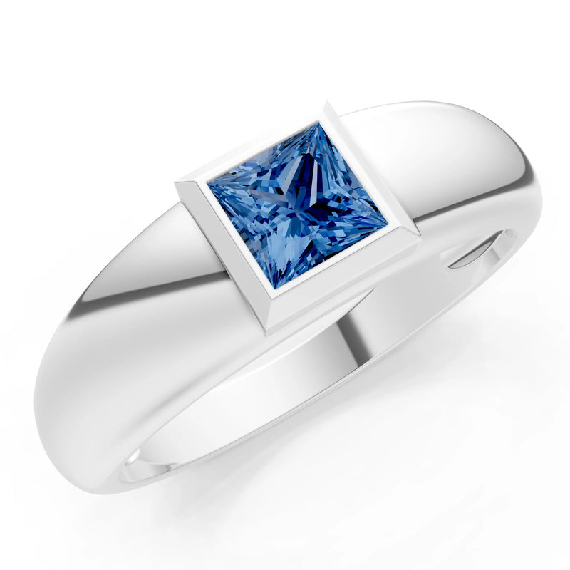 Princess Cut Bezel Set Signet