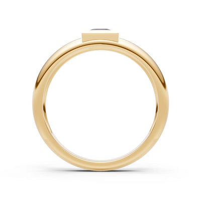 Princess Cut Bezel Set Signet