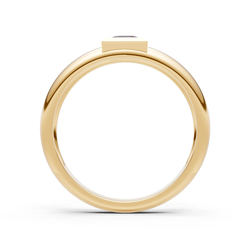 Princess Cut Bezel Set Signet