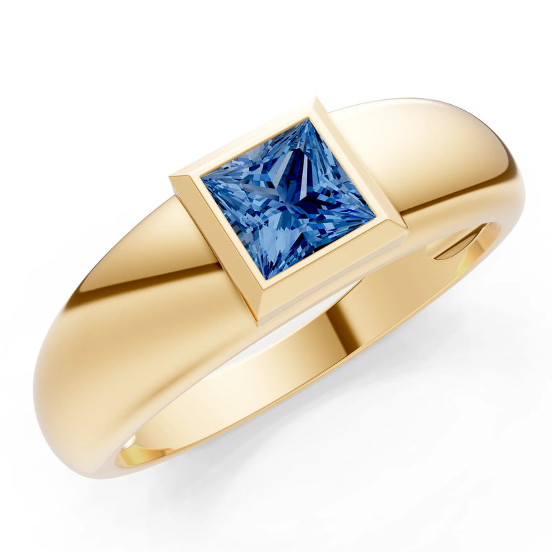 Princess Cut Bezel Set Signet