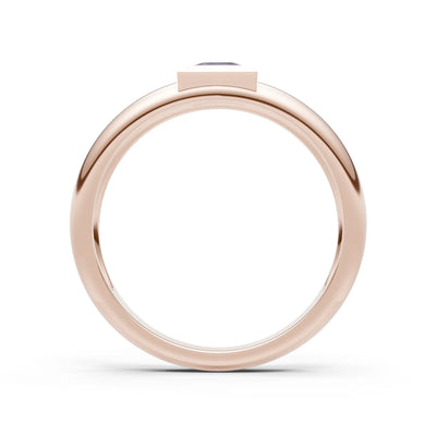 Princess Cut Bezel Set Signet