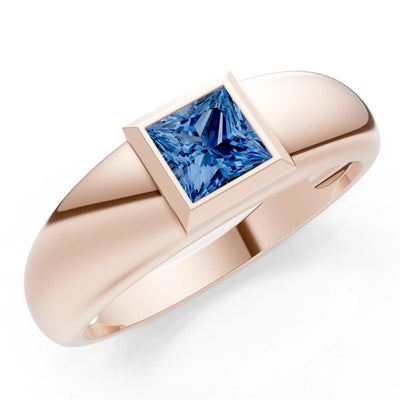 Princess Cut Bezel Set Signet