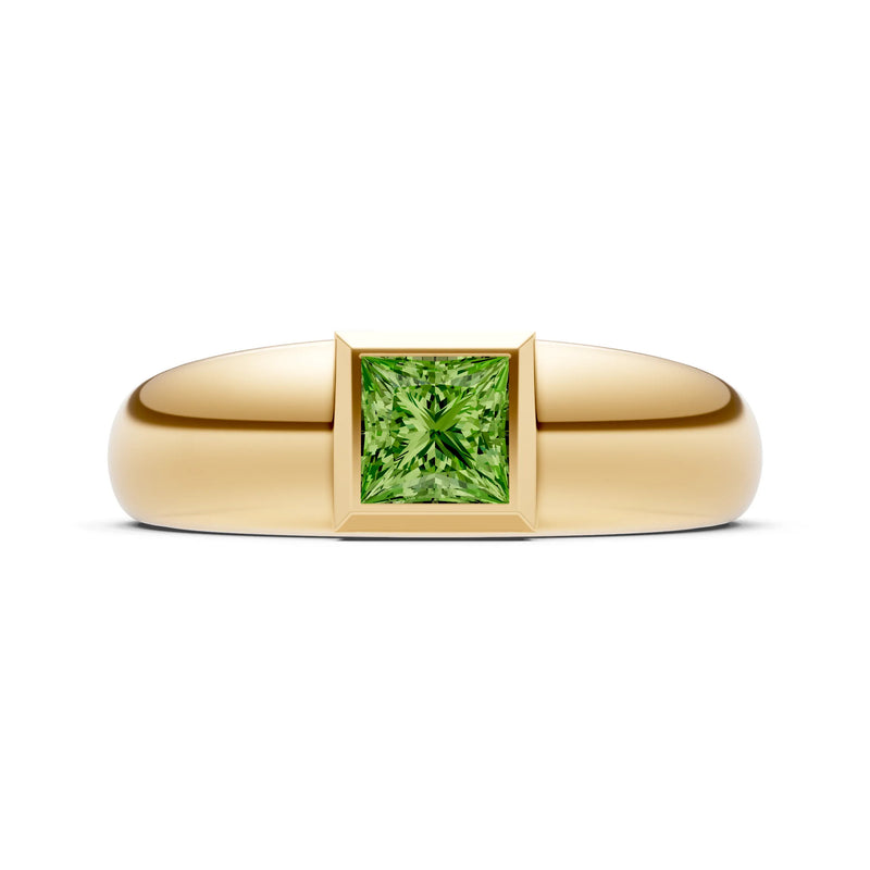 Princess Cut Bezel Set Signet