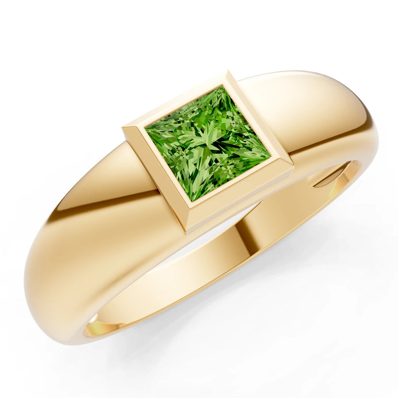Princess Cut Bezel Set Signet