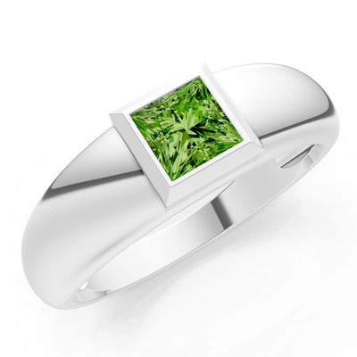 Princess Cut Bezel Set Signet