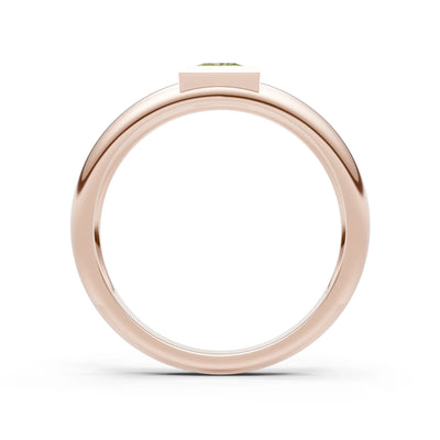 Princess Cut Bezel Set Signet