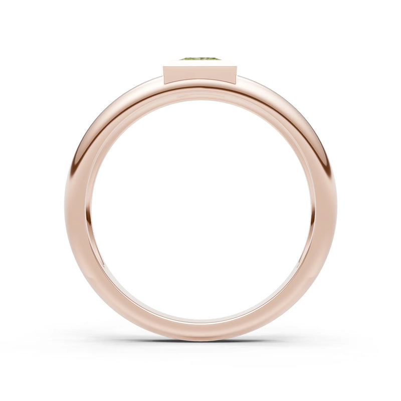 Princess Cut Bezel Set Signet