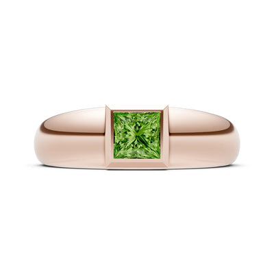 Princess Cut Bezel Set Signet