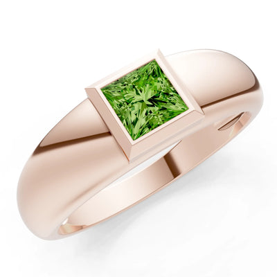 Princess Cut Bezel Set Signet