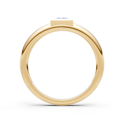Princess Cut Bezel Set Signet