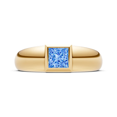 Princess Cut Bezel Set Signet