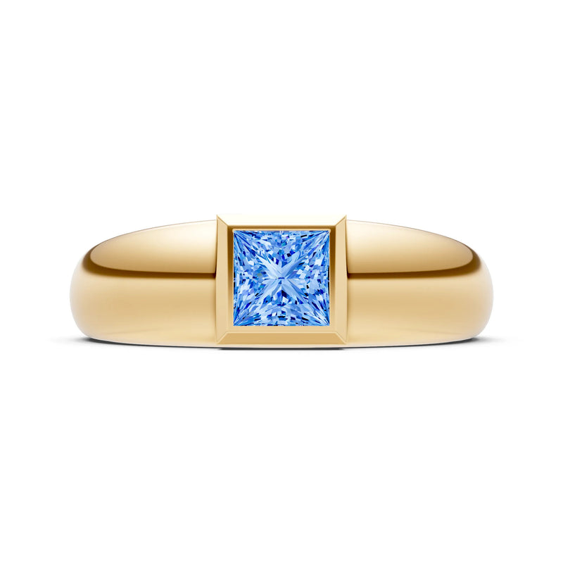 Princess Cut Bezel Set Signet
