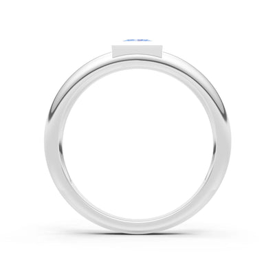Princess Cut Bezel Set Signet