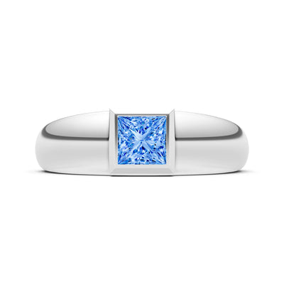 Princess Cut Bezel Set Signet