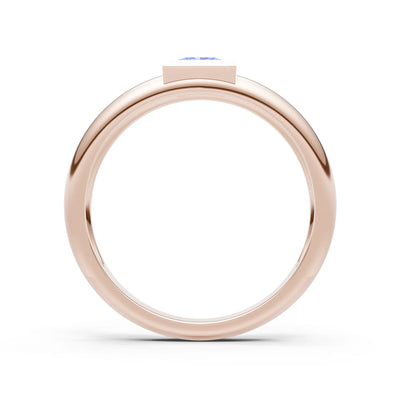 Princess Cut Bezel Set Signet